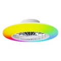 Aigostar - LED RGBW Dimbare plafondlamp met ventilator LED/40W/230V 2700-6500K diameter 48,5 cm wit + afstandsbediening