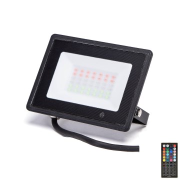 Aigostar - LED RGBW dimbare schijnwerper LED/30W/230V IP65 + afstandsbediening