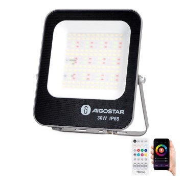 Aigostar - LED RGBW Dimbare schijnwerper MESH Smart LED/30W/230V 6500K IP65 + afstandsbediening