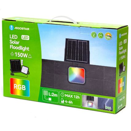 Aigostar - LED RGBW Dimbare zonne-schijnwerper LED/150W/3,4V IP66 12000 mAh + afstandsbediening