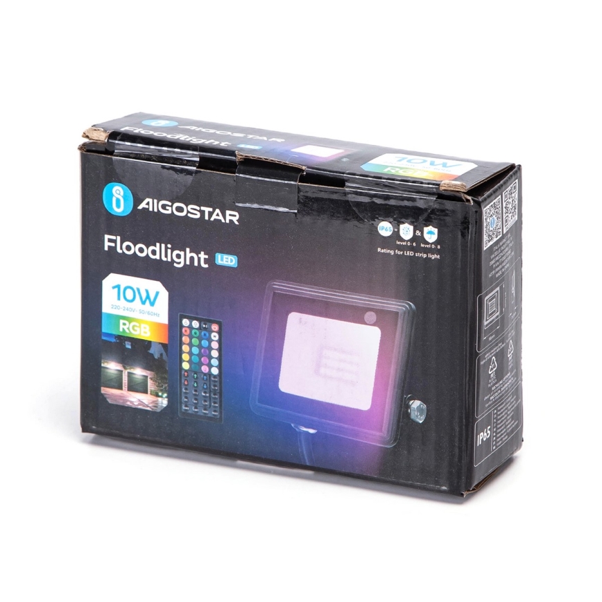 Aigostar - Dimbare LED RGBW-schijnwerper LED/10W/230V IP65 + afstandsbediening