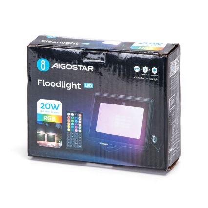 Aigostar - LED RGBW dimbare schijnwerper LED/20W/230V IP65 + afstandsbediening