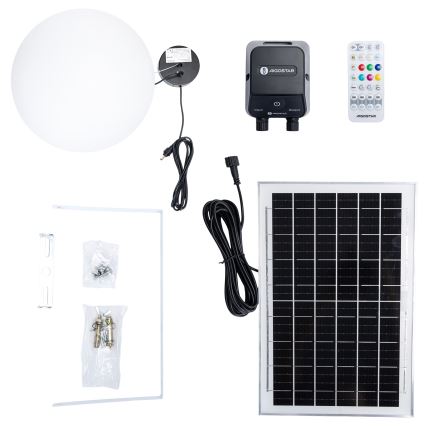 Aigostar - Dimbare LED RGBW zonne-lantaarn MESH LED/5W/3,7V 8000 mAh 2700K-6500K IP65 Ø 30 cm