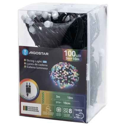 Aigostar - LED buiten decoratieve lichtsnoer 100xLED/8 functies 10 m IP44 meerkleurig