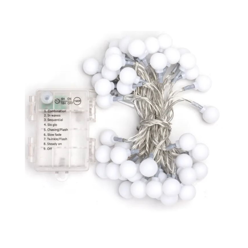 Aigostar - LED RGBY Buiten Kerst lichtsnoer 50xLED/3xAA/8 Functies 5,3 m IP44