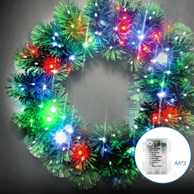 Aigostar - LED RGBY buiten kerstkrans 72xLED/3xAA Ø 50 cm IP44