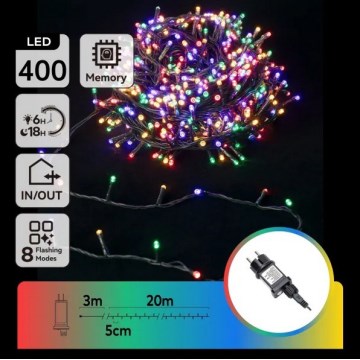 Aigostar - LED RGBY buiten kerstsnoer 400xLED/8 functies 20 m IP44