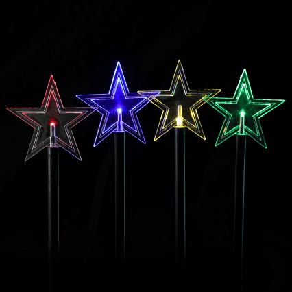 Aigostar - LED RGBY zonne kerstverlichting 5xLED/1,2V/8 functies 1m IP65 800mAh sterren
