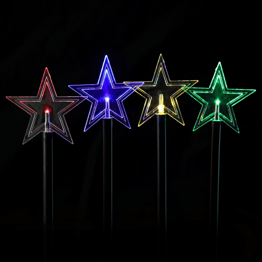 Aigostar - LED RGBY zonne kerstverlichting 5xLED/1,2V/8 functies 1m IP65 800mAh sterren