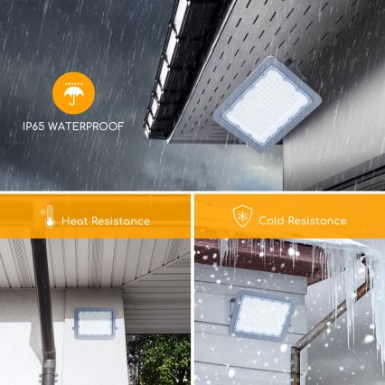 Aigostar - LED Schijnwerper LED/100W/230V grijs 4000K IP65