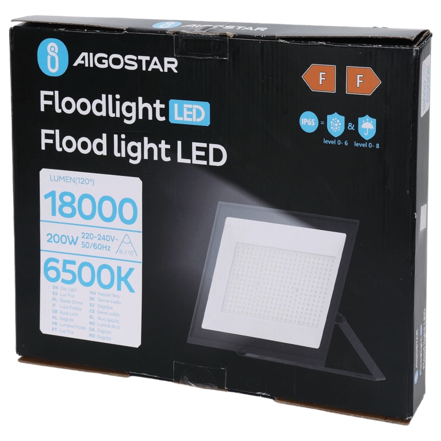 Aigostar - LED-schijnwerper LED/200W/230V 6500K IP65 zwart