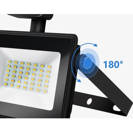 Aigostar - LED Schijnwerper met sensor LED/50W/230V 4000K IP65 zwart