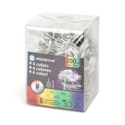 Aigostar - LED-slingerverlichting voor buiten, 200 LED, 8 functies, 23 m, IP44, multicolor