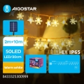 Aigostar - LED-snoer op zonne-energie 50xLED/8 functies 12m 800mAh IP65 warm wit