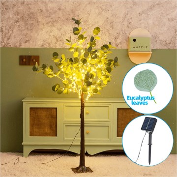 Aigostar - LED Solar decoratie 285xLED/3,8m IP65 warm wit eucalyptus