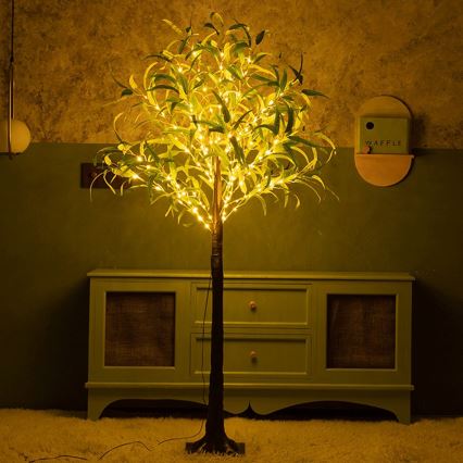 Aigostar - LED Solar decoratie 285xLED/3,8m IP65 warm wit olijf