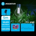Aigostar - LED Solar Decoratieve lichtsnoer 10xLED/8 Functies 5,5m IP65 koud wit
