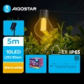 Aigostar - LED Solar Decoratieve lichtsnoer 10xLED/8 Functies 5,5m IP65 warm wit