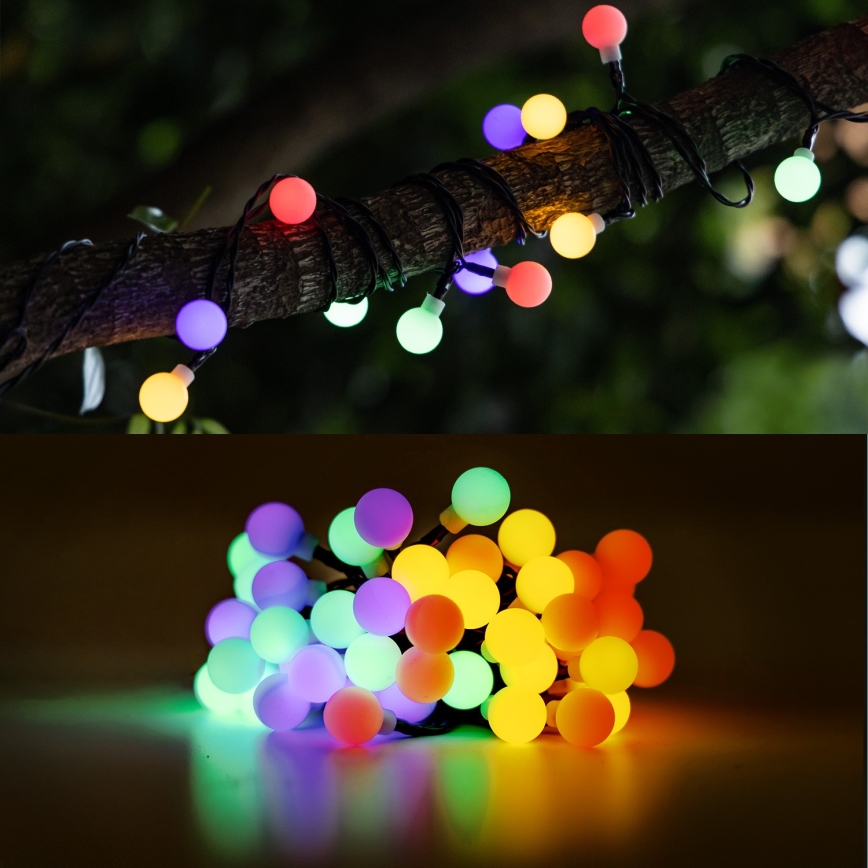 Aigostar - LED Solar Decoratieve lichtsnoer 50xLED/8 Functies 12m IP65 800 mAh Meerdere kleuren