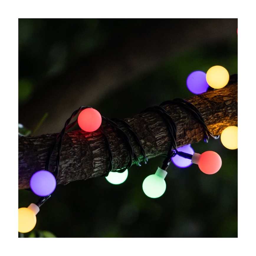 Aigostar - LED Solar Decoratieve lichtsnoer 50xLED/8 Functies 12m IP65 800 mAh Meerdere kleuren