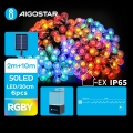 Aigostar - LED Solar Decoratieve lichtsnoer 50xLED/8 Functies 12m IP65 Meerdere kleuren