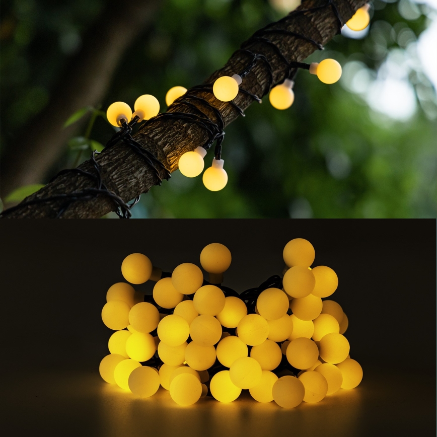 Aigostar - LED Solar Decoratieve lichtsnoer 50xLED/8 Functies 12m IP65 800 mAh warm wit