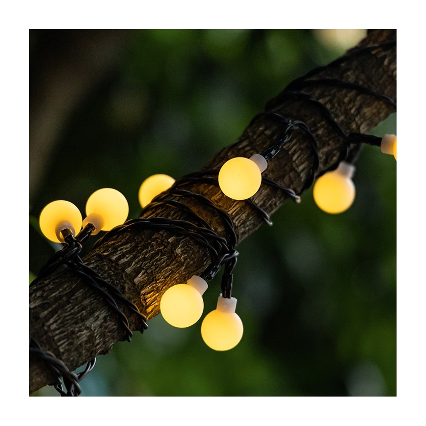 Aigostar - LED Solar Decoratieve lichtsnoer 50xLED/8 Functies 12m IP65 800 mAh warm wit