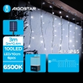 Aigostar - LED Solar Kerst lichtsnoer 100xLED/8 Functies 8x0,4m IP65 koud wit