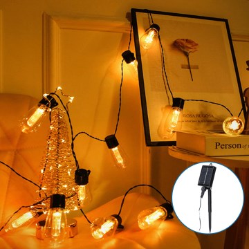 Aigostar - LED Solar Kerst lichtsnoer 20xLED/11,5m IP65 warm wit