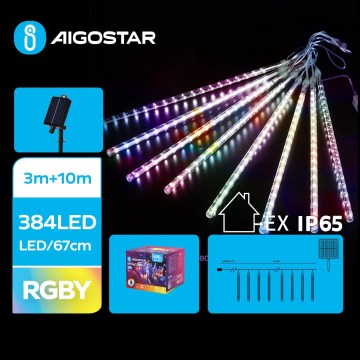 Aigostar - LED Solar Kerst lichtsnoer 384xLED/13m IP65 Meerdere kleuren