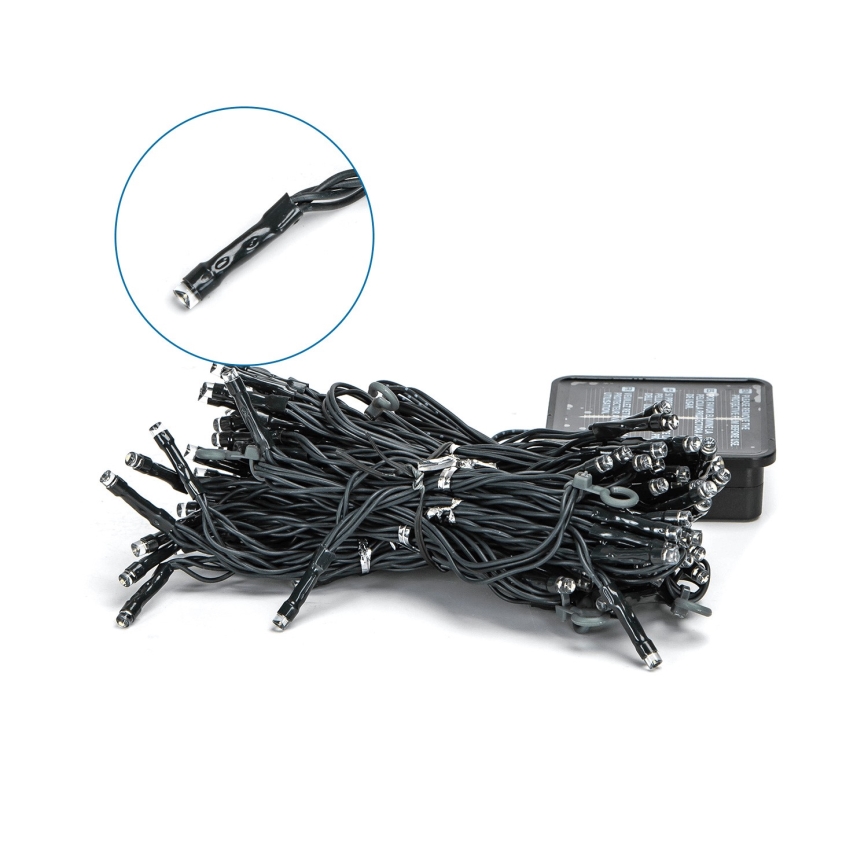Aigostar - LED Solar Kerstketting 100xLED/8 Functies 4x1m 800 mAh IP65 koud wit