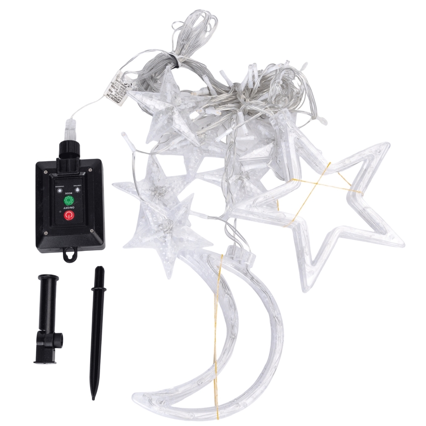 Aigostar - LED zonne-kerstlichtsnoer 120xLED/8 functies 3x0,6m 500 mAh IP65 koud wit