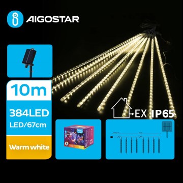 Aigostar - LED solar kerstverlichting 384xLED/13m 1200 mAh IP65 warm wit