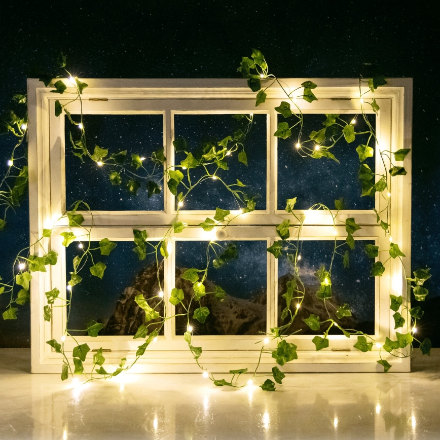 Aigostar - LED Solar ketting 100xLED/12m IP65 warm wit ivy