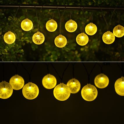 Aigostar - LED Solar ketting 10xLED/3,8m IP44 600 mAh warm wit
