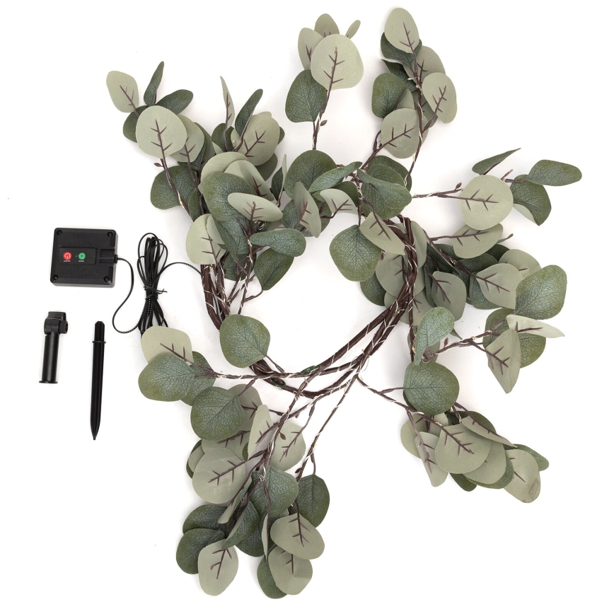 Aigostar - LED Solar ketting 110xLED/4m IP65 warm wit eucalyptus