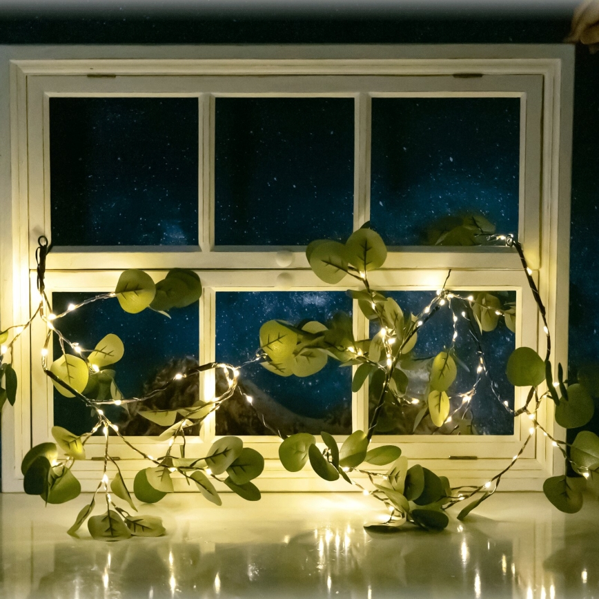Aigostar - LED Solar ketting 110xLED/4m IP65 warm wit eucalyptus