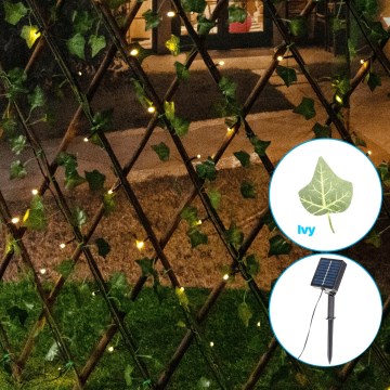 Aigostar - LED Solar ketting 148xLED/2x1,2m IP65 warm wit ivy