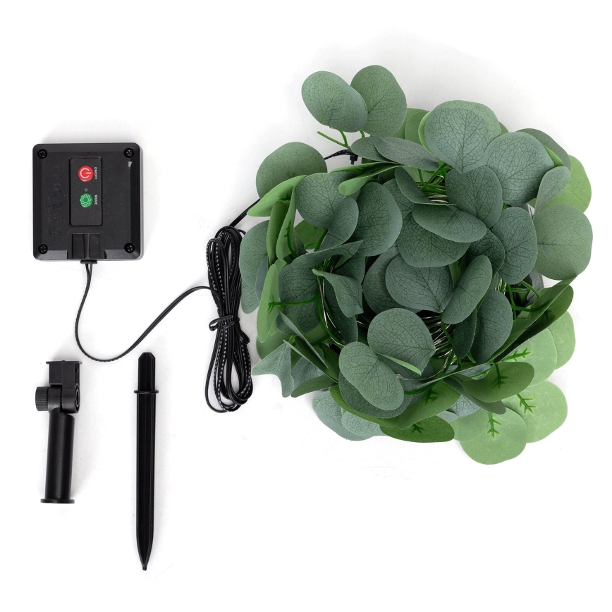 Aigostar - LED Solar ketting 50xLED/7m IP65 warm wit eucalyptus