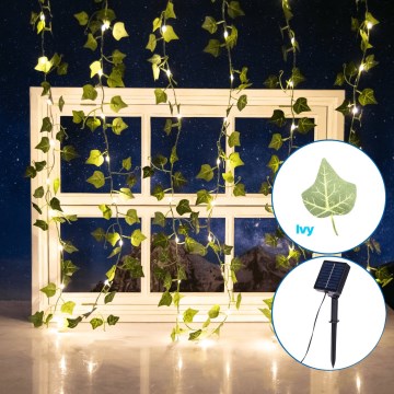 Aigostar - LED Solar ketting 70xLED/4x1m IP65 warm wit ivy