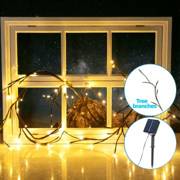 Aigostar - LED Solar ketting 72xLED/4m IP65 warm wit boomtakken