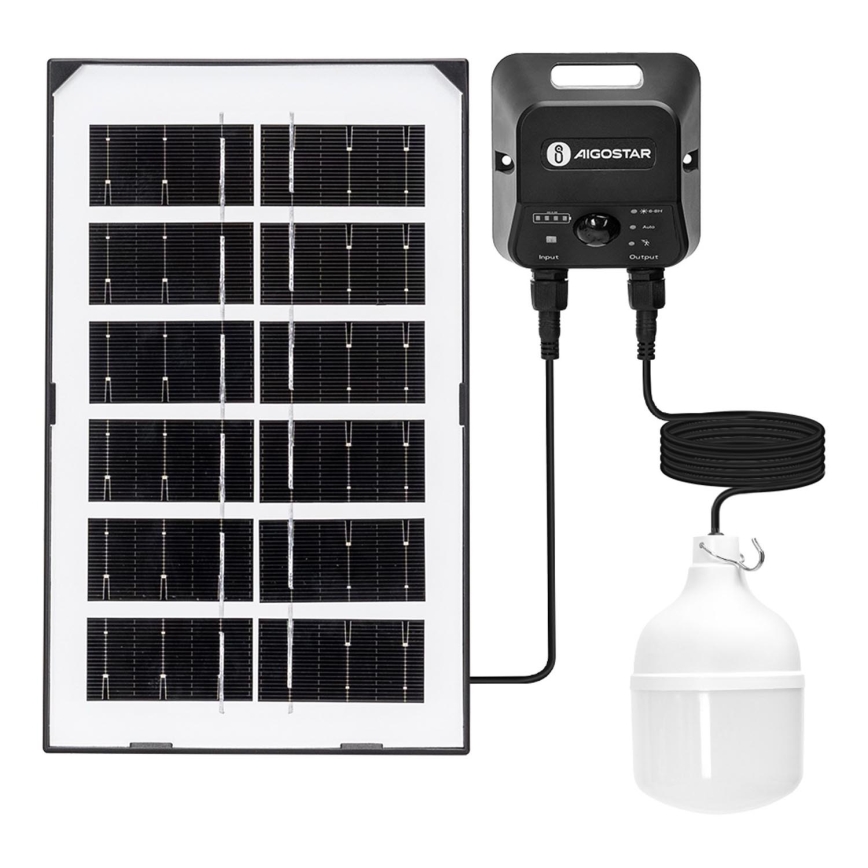 Aigostar - LED Solar kroonluchter met sensor LED/35W/12V 3000 mAh 6500K diameter 10 cm + afstandsbediening