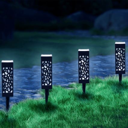 Aigostar - LED Solar lamp LED/0,006W/1,2V 28,5cm zwart 100 mAh 6500K  IP44