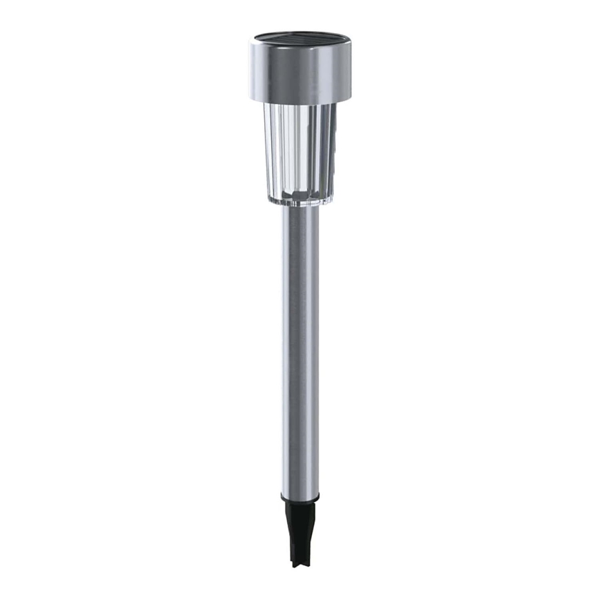 Aigostar - LED Solar lamp LED/0,006W/1,2V 29,5 cm 40 mAh mat chroom 6500K IP44