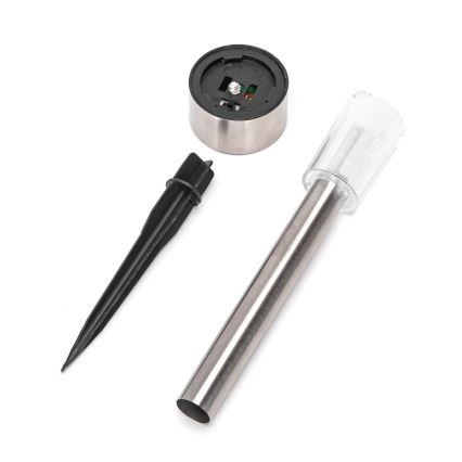 Aigostar - LED Solar lamp LED/0,006W/1,2V 29,5 cm 40 mAh mat chroom 6500K IP44