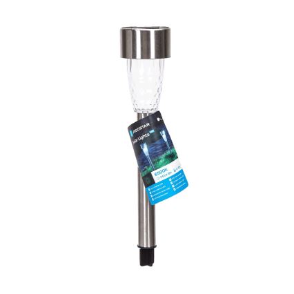 Aigostar - LED Solar lamp LED/0,006W/1,2V 40 mAh 29,7 cm mat chroom 6500K IP44