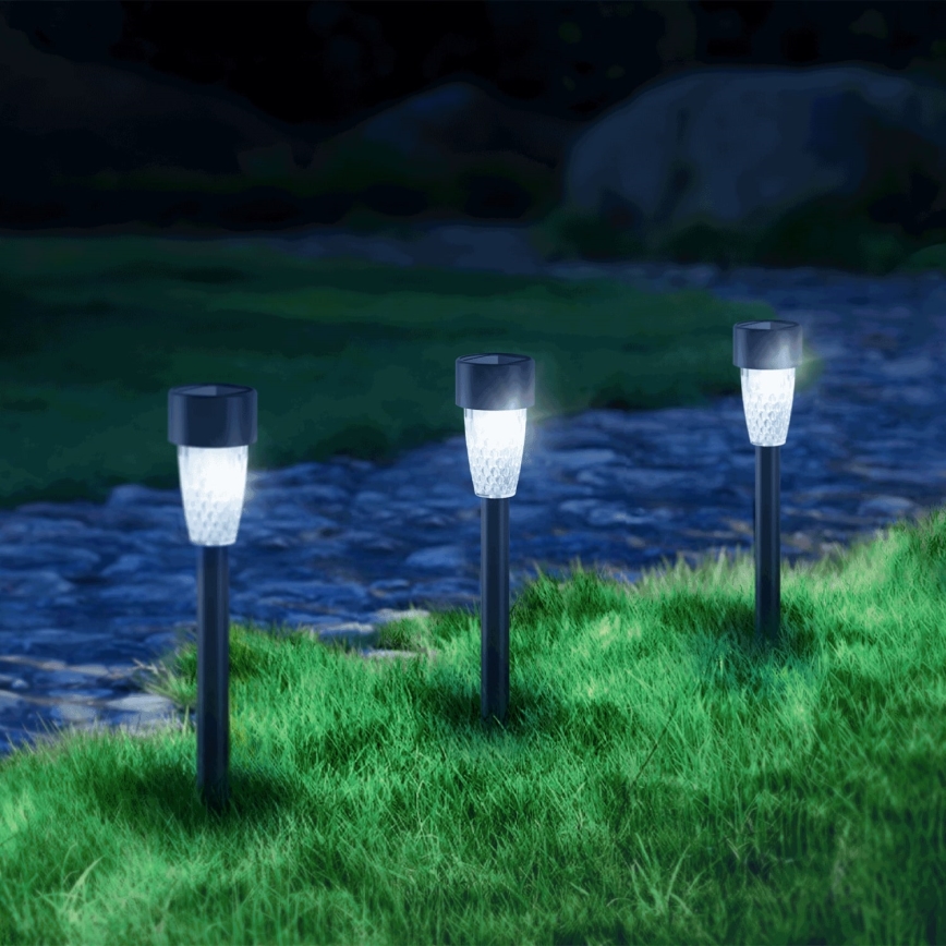 Aigostar - LED Solar lamp LED/0,006W/1,2V 40 mAh 29,7 cm zwart 6500K IP44
