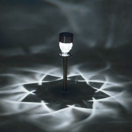 Aigostar - LED Solar lamp LED/0,006W/1,2V 35,5cm mat chroom 100 mAh 3000K IP44