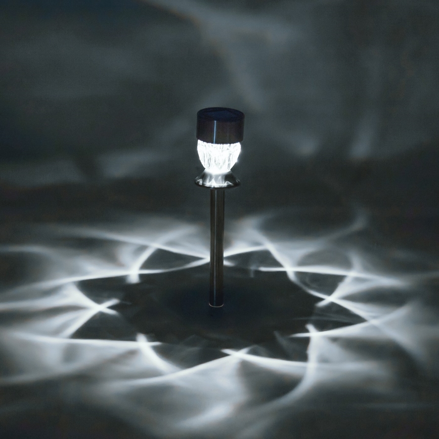 Aigostar - LED Solar lamp LED/0,006W/1,2V 35,5cm mat chroom 100 mAh 3000K IP44