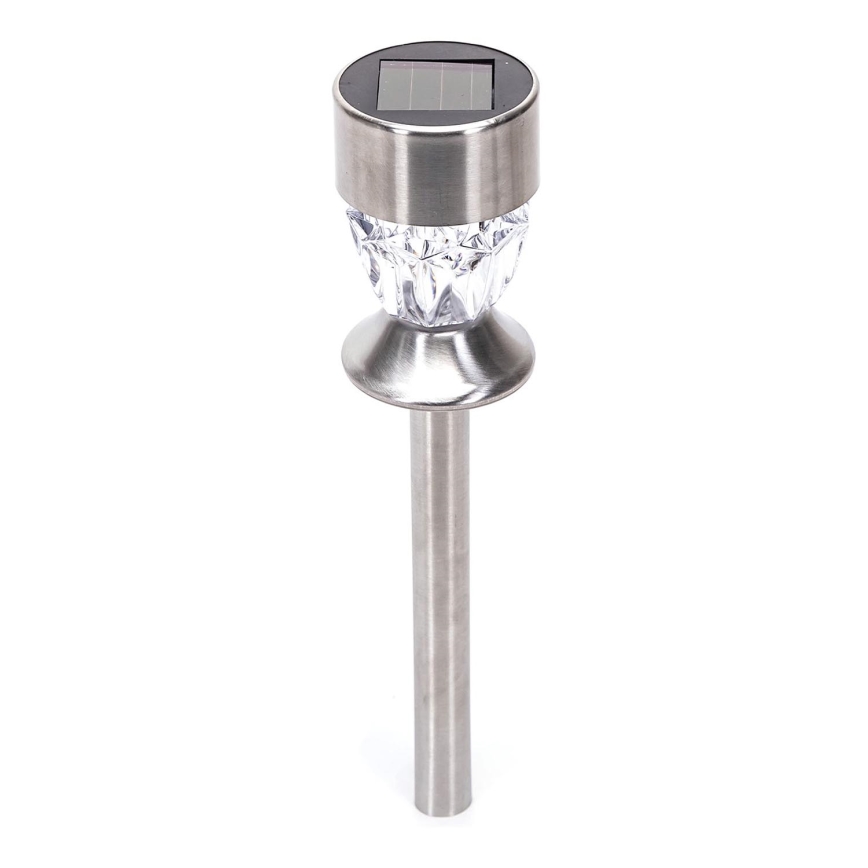 Aigostar - LED Solar lamp LED/0,006W/1,2V 35,5cm mat chroom 2700K IP44 100 mAh